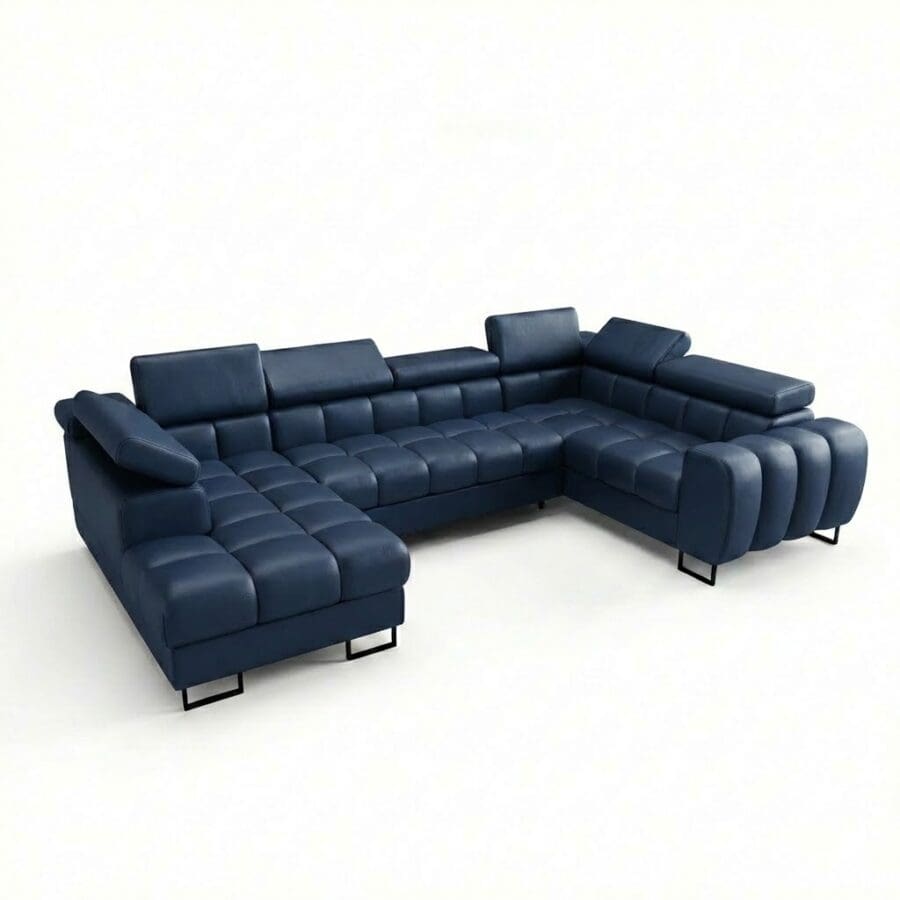 LÆDER ASPER MAX 2 HJØRNESOFA 195x350x170 CM