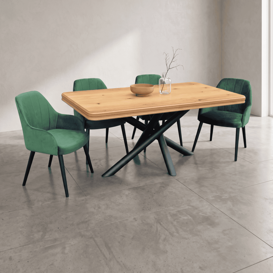 SÆT SB52- 90x170x250+4 stole ST80 - SÆT BORD SB52 90x170x250+4 stole ST80